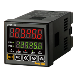 CT6S-2P2  48x48 6 Hane 24-48VDC Çift Setli Dokunmatik Sayıcı